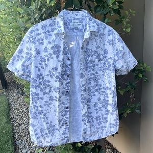 Floral print short sleeve oxford shirt
